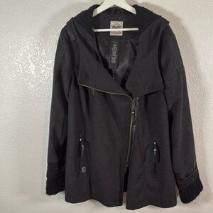 Harley Davidson Charcoal Gray Wool Blend Moto Jacket Size 1X